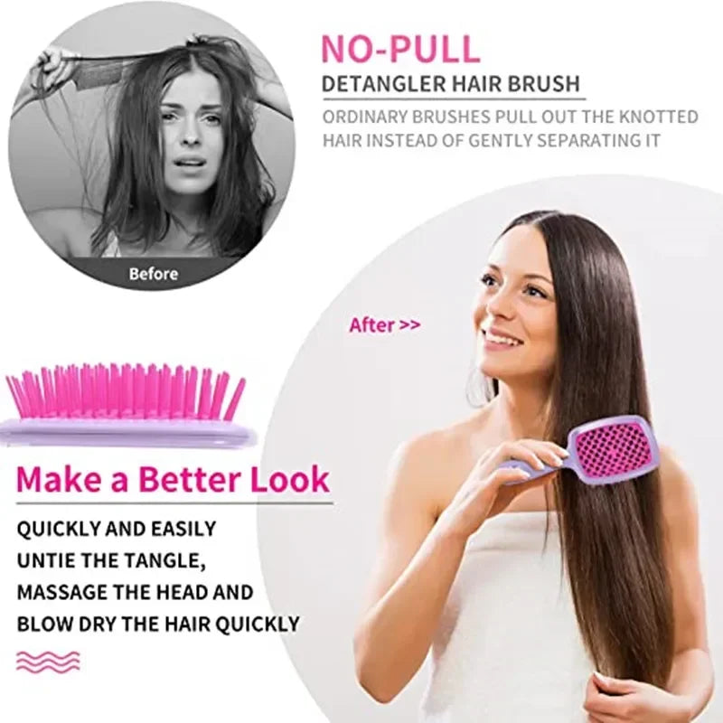 2Pc Hair Comb Set anti Static Scalp Massage Wet Dry Comb Demelante Brush Расчески Hair Styling Comb Salon Barber Brushes Kit
